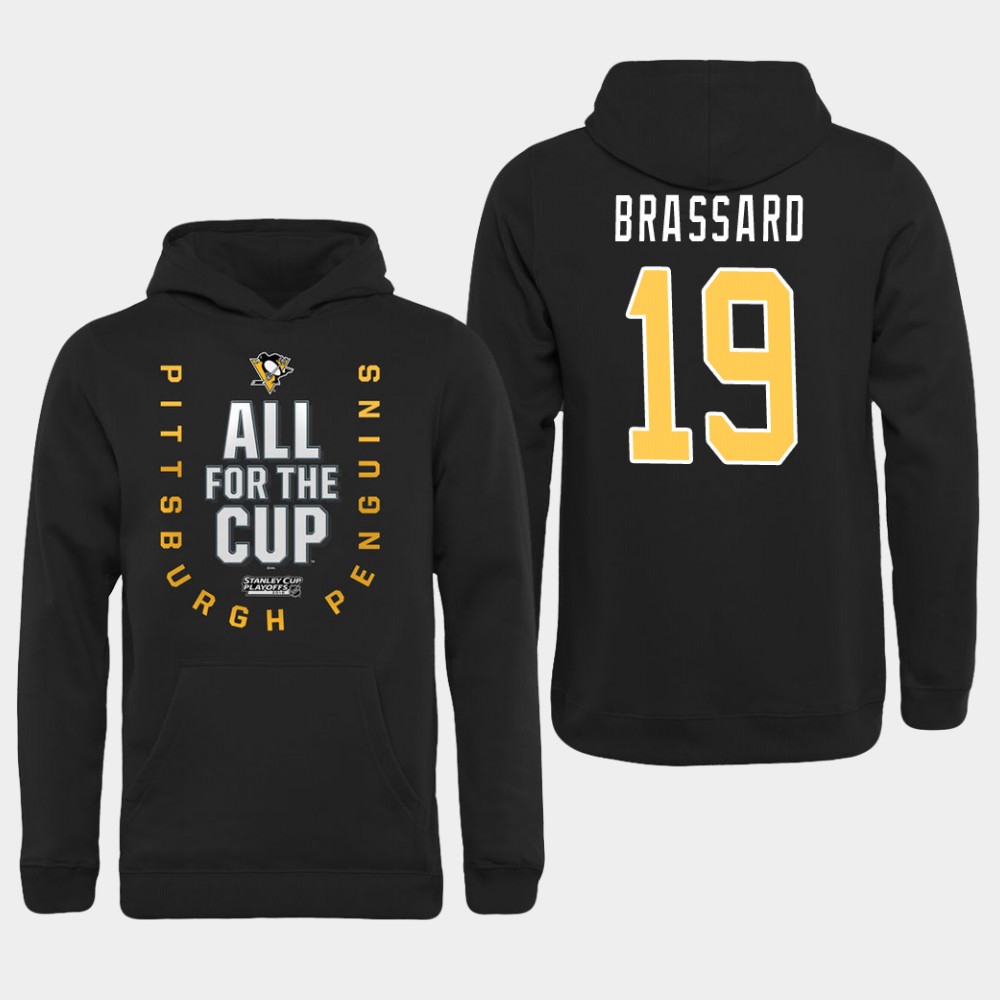 Men NHL Pittsburgh Penguins #19 Brassard black All for the Cup Hoodie->pittsburgh penguins->NHL Jersey